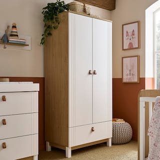 Rafi Nursery Wardrobe - Oak & White