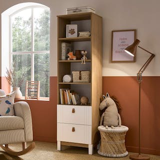 Rafi Bookcase - Oak & White