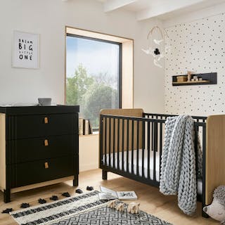 Rafi 2 Piece Furniture Set - Oak & Black