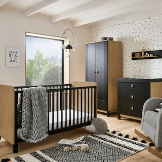 Rafi 3 Piece Furniture Set - Oak & Black