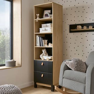 Rafi Bookcase - Oak & Black