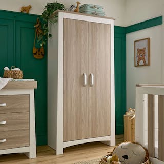 Ada Nursery Wardrobe - White & Ash