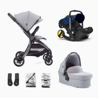Aylo Stroller 6 Piece Bundle & Doona Infant Car Seat - Pebble Grey