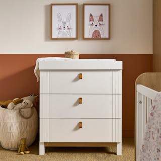 Rafi 3 Drawer Dresser & Changer - Oak & White